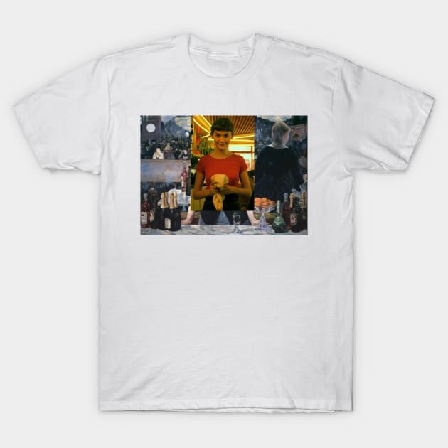 A Bar at the Folies-Bergère by Edouard Manet and Amelie Poulain T-Shirt by luigi-tarini